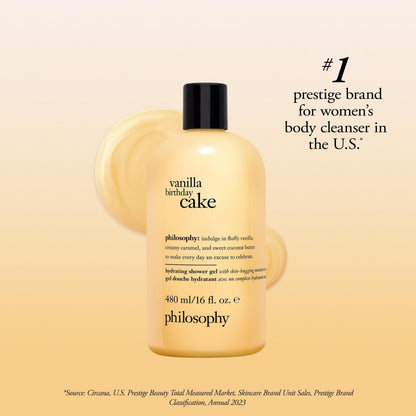 philosophy hydrating shower gel vanilla birthday cake, 480ml (16oz)