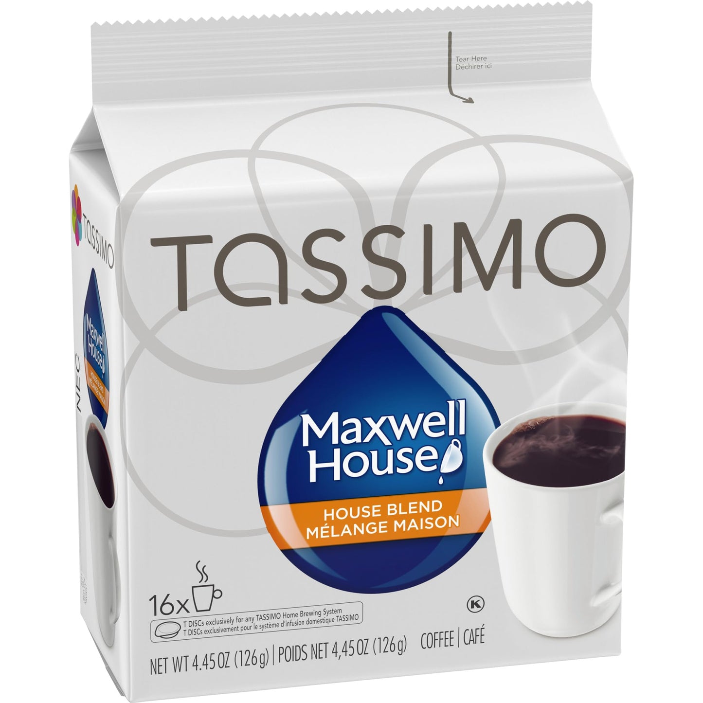 Maxwell House House Blend Medium Roast Coffee T-Discs for Tassimo – 16 Count