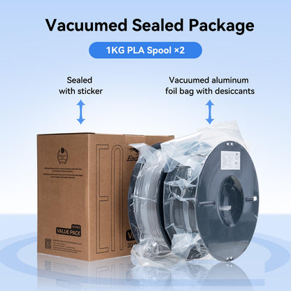 Filament 1.75mm 2 Packs for 3D Printing, Cost-Effective Ender PLA Filament 3D Printers, No-Tangling, Strong Bonding and Overhang Performance Dimensional Accuracy +/-0.02mm, White & Black