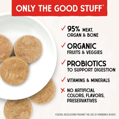 Stella & Chewy’s Freeze Dried Raw Dinner Patties – Grain Free Dog Food, Protein Rich Stella’s Super Beef Recipe – 396g Bag