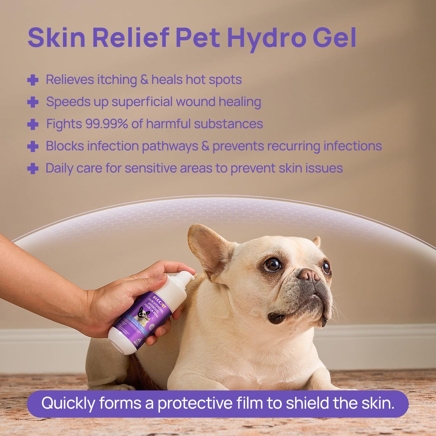 HICC PET Dog Wound Care Hydro Gel, Hot Spot Treatment for Dogs, Soothes Inflammation, Prevents Infection, Treats Bites & Scratches, Cat Wound Care Solution, Small Animal Health Supplies, 100ml
