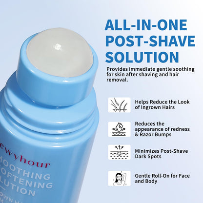 dewyhour Ingrown Hair & After Shave Soothing Serum – Soothes Razor Irritation, Targets Dark Spots, Helps With Razor Bumps for Face, Underarms, Neck & Bikini Area. Korean Skincare Roll-On for Men & Women