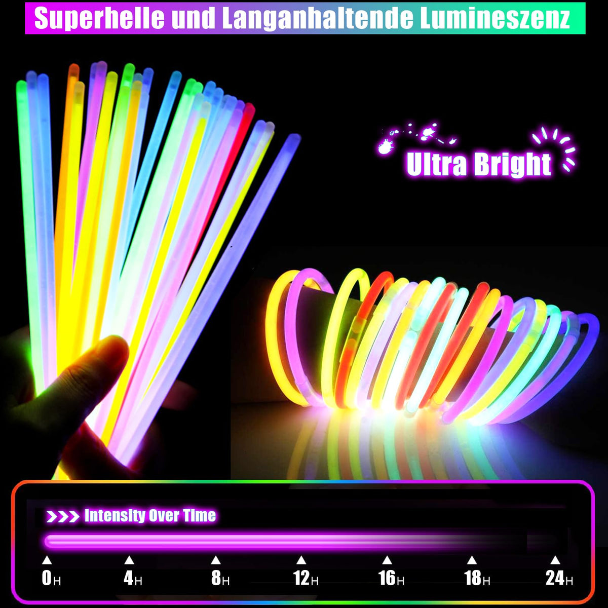 394Pcs Glow Sticks Bulk Party Pack, Halloween Christmas Glow in The Dark Party Favors Kids/Adults - 150 8” Glowsticks Bracelets with Accessories Set, Light Up Rings Finger Lights for Neon Party Decor 🍁 All In One Marketplace Canada