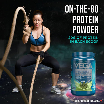 Vega Protein + Supergreens Vegan Plant Based Protein Powder – 20g Organic Pea Protein, Dairy-free, Healthy Breakfast Shake – Natural 21 Servings, 586 grams (Pack of 1)
