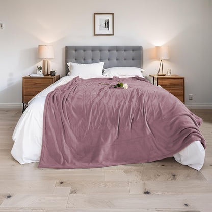 Electric Heated Blanket,Twin 62x84in,Berry,Flannel&Sherpa,Gift Ideas 🍁 All In One Marketplace Canada