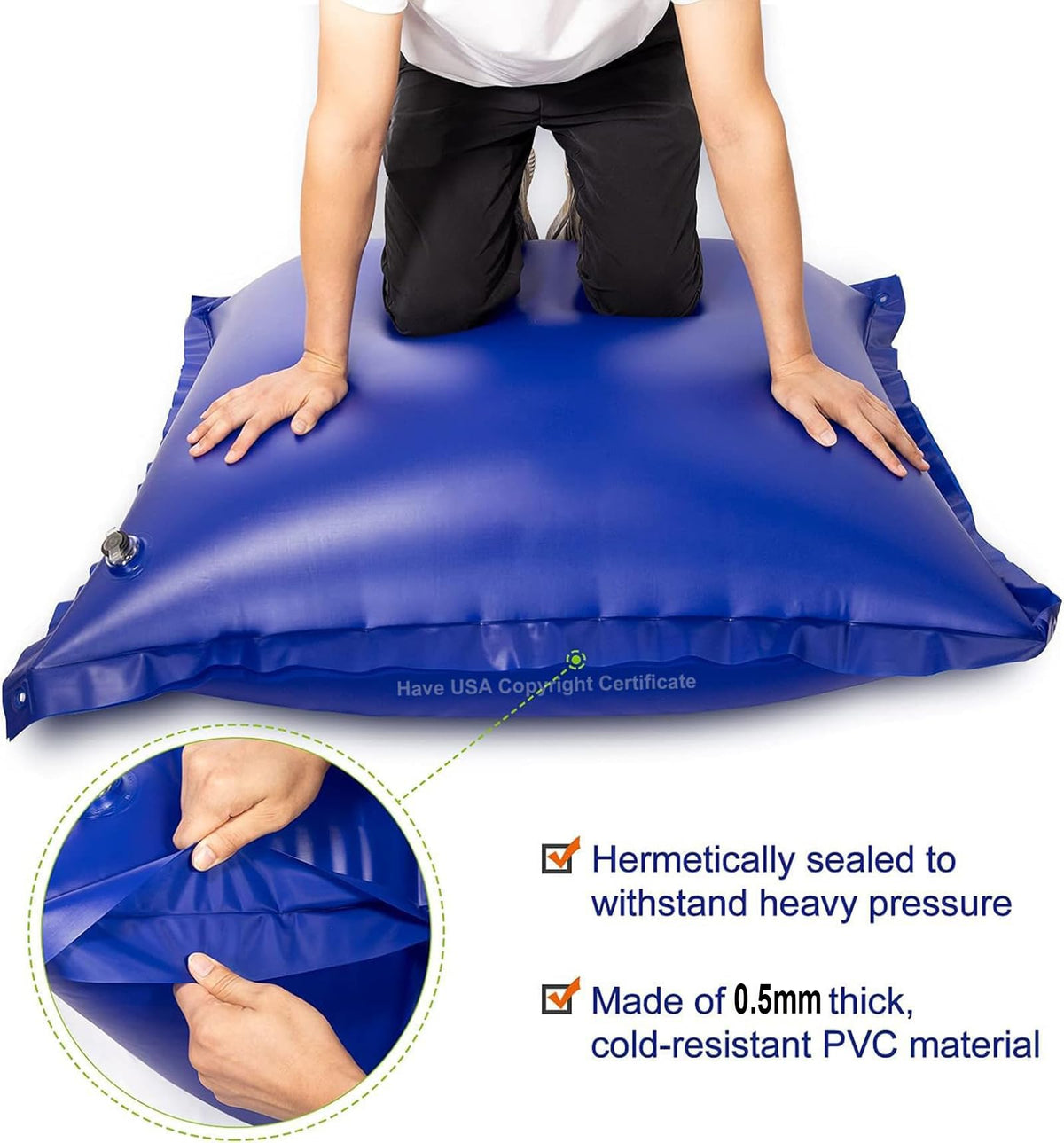 EddHomes 4x4ft Pool Pillow for Above Ground Pools, 0.5mm Extra Thick & Strong Cold-Resistant Pool Pillows for Closing Winter, Pool Pillow for Winterizing to Last All Season 🍁 All In One Marketplace Canada