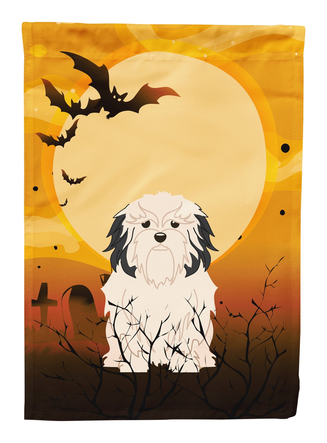 Caroline's Treasures BB4285CHF Halloween Lowchen Canvas House Size Flag, Large, Multicolor