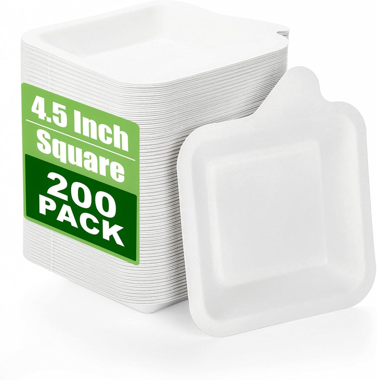 Elsjoy 200 Pack 4.5 Inch Small Paper Plate, Bulk Disposable Paper Cake Plate Square Mini Dessert & Appetizer Plate, Party Snack Plates for Wedding, Birthday, Dinner, Made of Sugarcane Bagasse Fiber 🍁 All In One Marketplace Canada