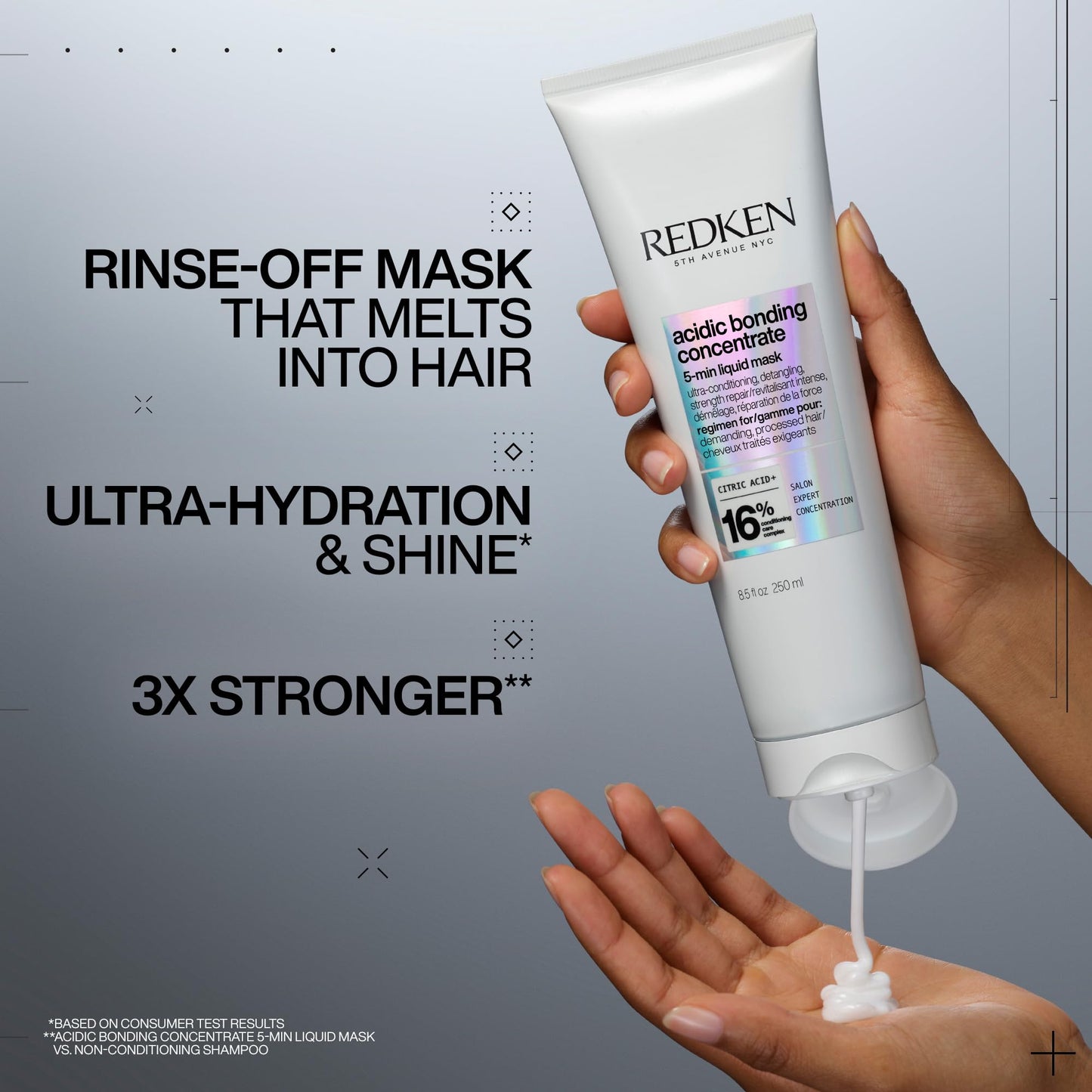 Redken Acidic Bonding Concentrate 5-Min Liquid Mask, Fast-Acting Hair Mask For Hair Damage, Hair Bonding Treatment For Deep Repair And Hydration, 250ml - Available at All In One Marketplace Canada
