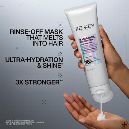 Redken Acidic Bonding Concentrate 5-Min Liquid Mask, Fast-Acting Hair Mask For Hair Damage, Hair Bonding Treatment For Deep Repair And Hydration, 250ml - Available at All In One Marketplace Canada