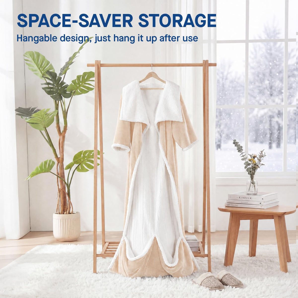 Sealy Wearable Electric Blanket with Foot Pocket, 50"x70"+18", Beige 🍁 All In One Marketplace Canada