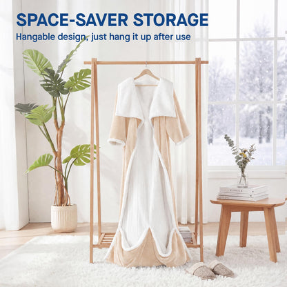 Sealy Wearable Electric Blanket with Foot Pocket, 50"x70"+18", Beige 🍁 All In One Marketplace Canada