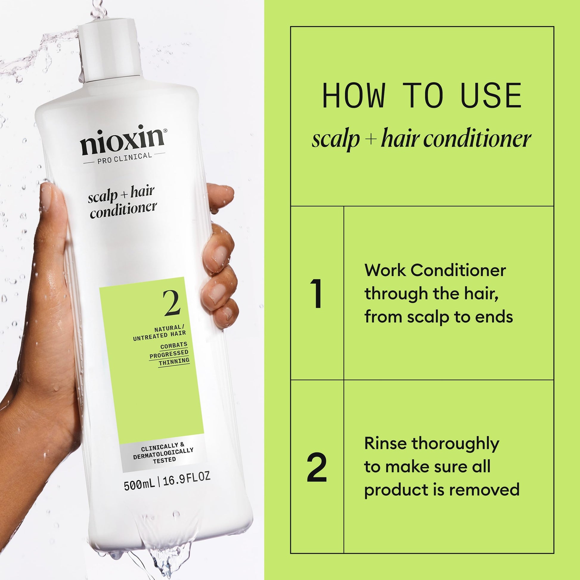 Nioxin Scalp + Hair Thickening System 2 Conditioner, For Natural Hair with Progressed Thinning, 16.9 fl oz (Packaging May Vary) - Available at All In One Marketplace Canada