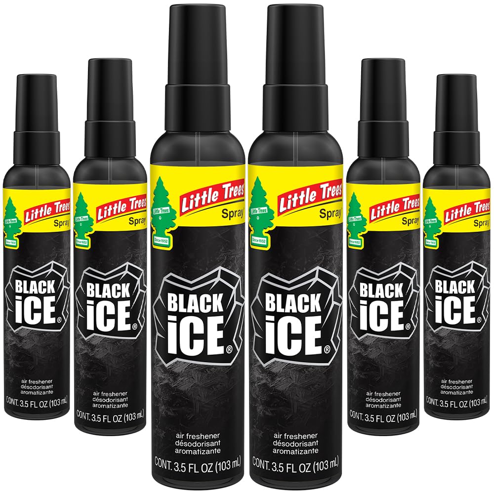 LITTLE TREES Car Air Freshener. SPRAY Provides a Long-Lasting Scent for Auto or Home. On-the-go Freshness. Black Ice, 6 Air Fresheners 🍁 All In One Marketplace Canada