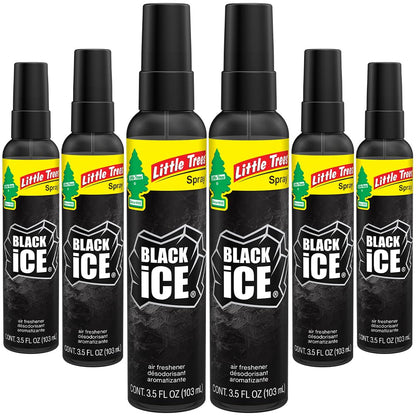 LITTLE TREES Car Air Freshener. SPRAY Provides a Long-Lasting Scent for Auto or Home. On-the-go Freshness. Black Ice, 6 Air Fresheners 🍁 All In One Marketplace Canada