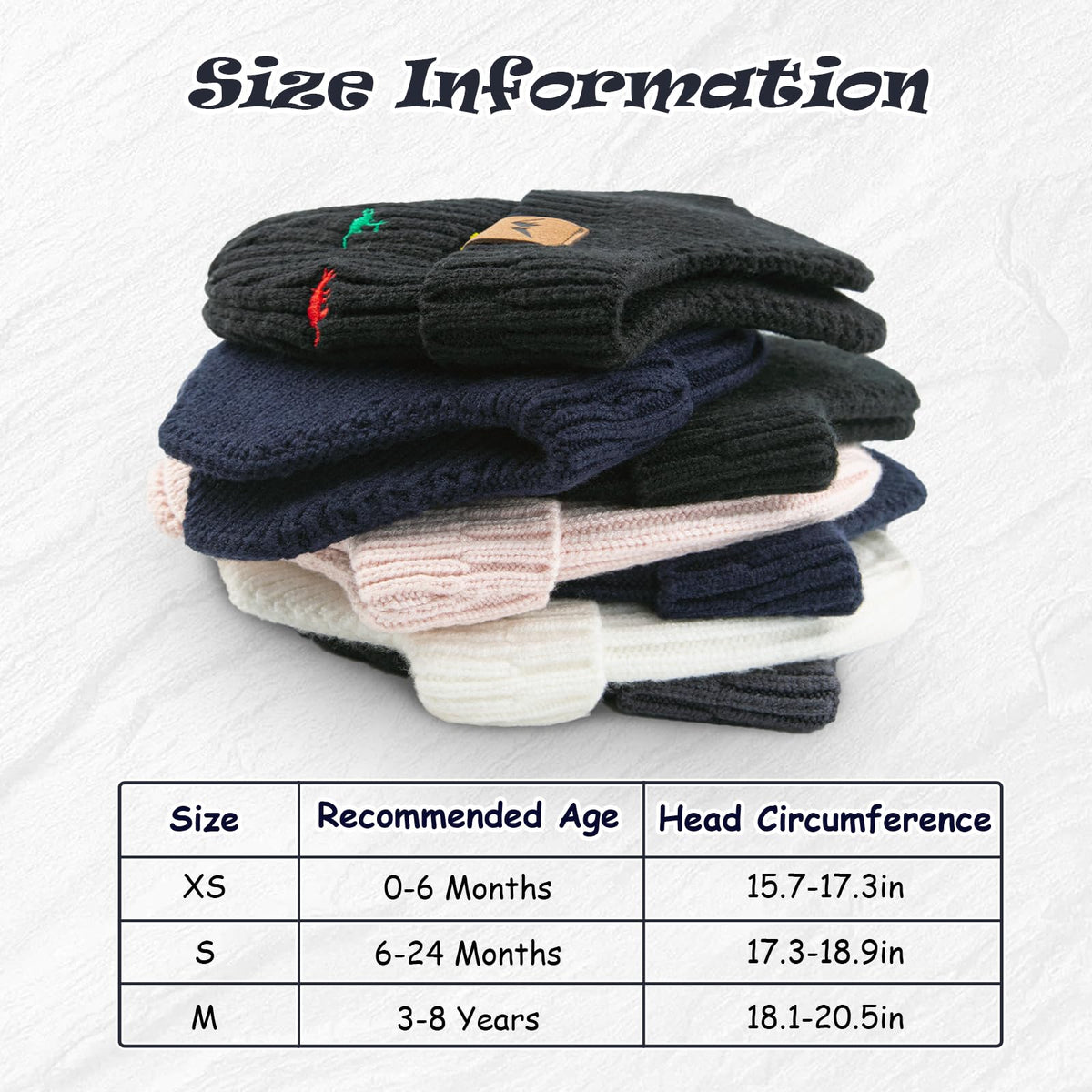 WATAME Infant Toddler Winter Hat with Earflap Thick Warm Baby Beanie Soft Knit Kids Beanies Boys Girls Hats Outdoor (CA/US, Alpha, Small, Navy+Gray) 🍁 All In One Marketplace Canada