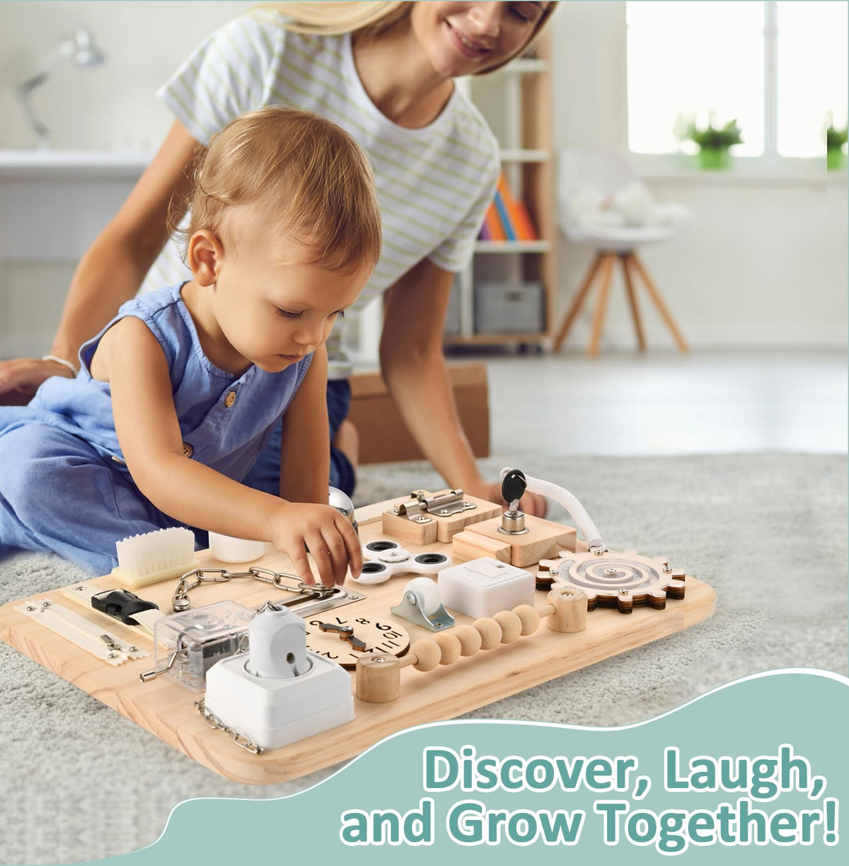 Potatomato Montessori Large Busy Board, Wooden Sensory Toys for Children 🍁 All In One Marketplace Canada