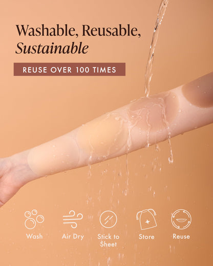 Bare Babe Reusable Silicone Nipple Covers - Waterproof, Nude, 4 Shades - Sticky Breast Stickers for Strapless Dress, Crème, Small (Fits AA-B)