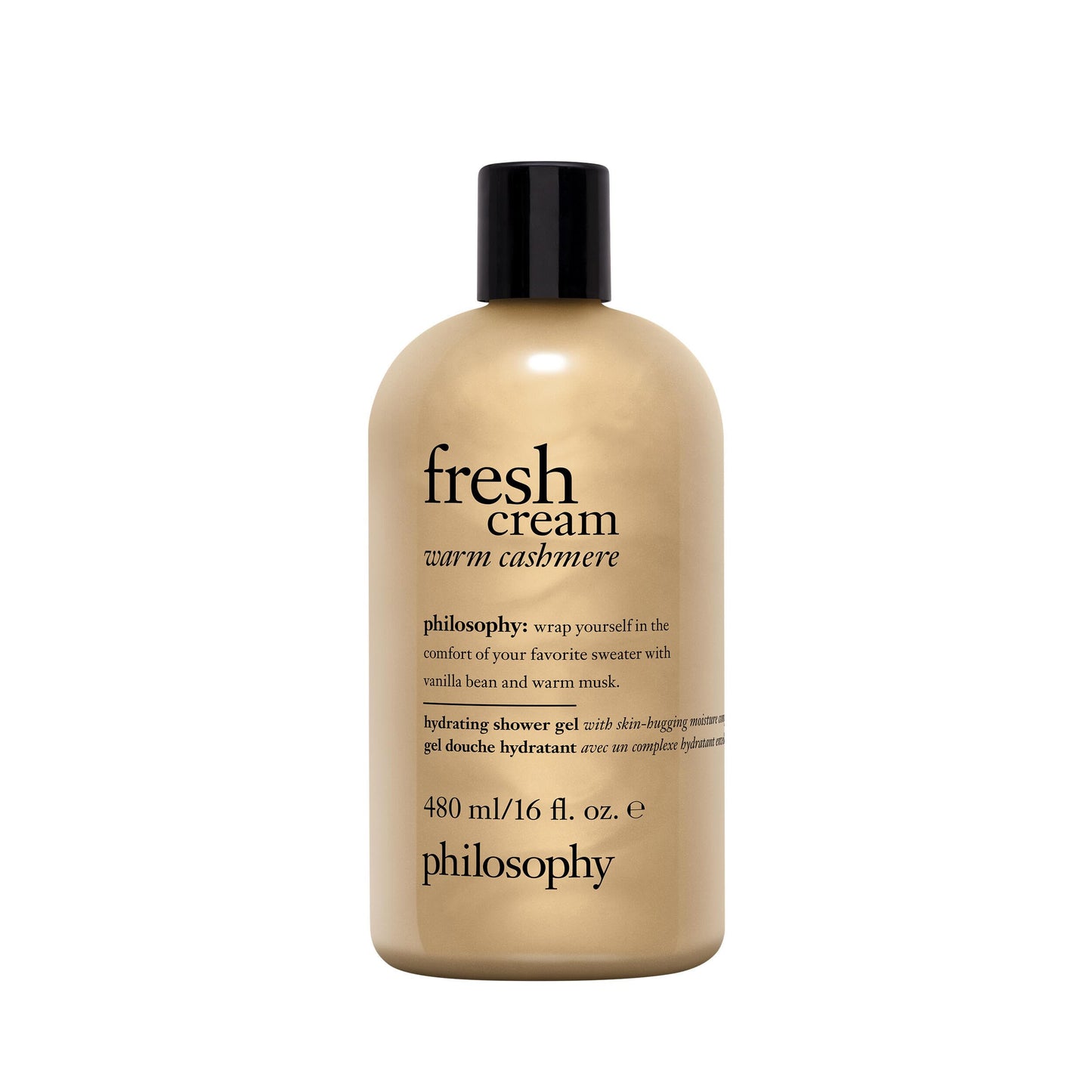 philosophy fresh cream warm cashmere hydrating shower gel, cleanses, conditions, moisturizes skin,480ml philosophy