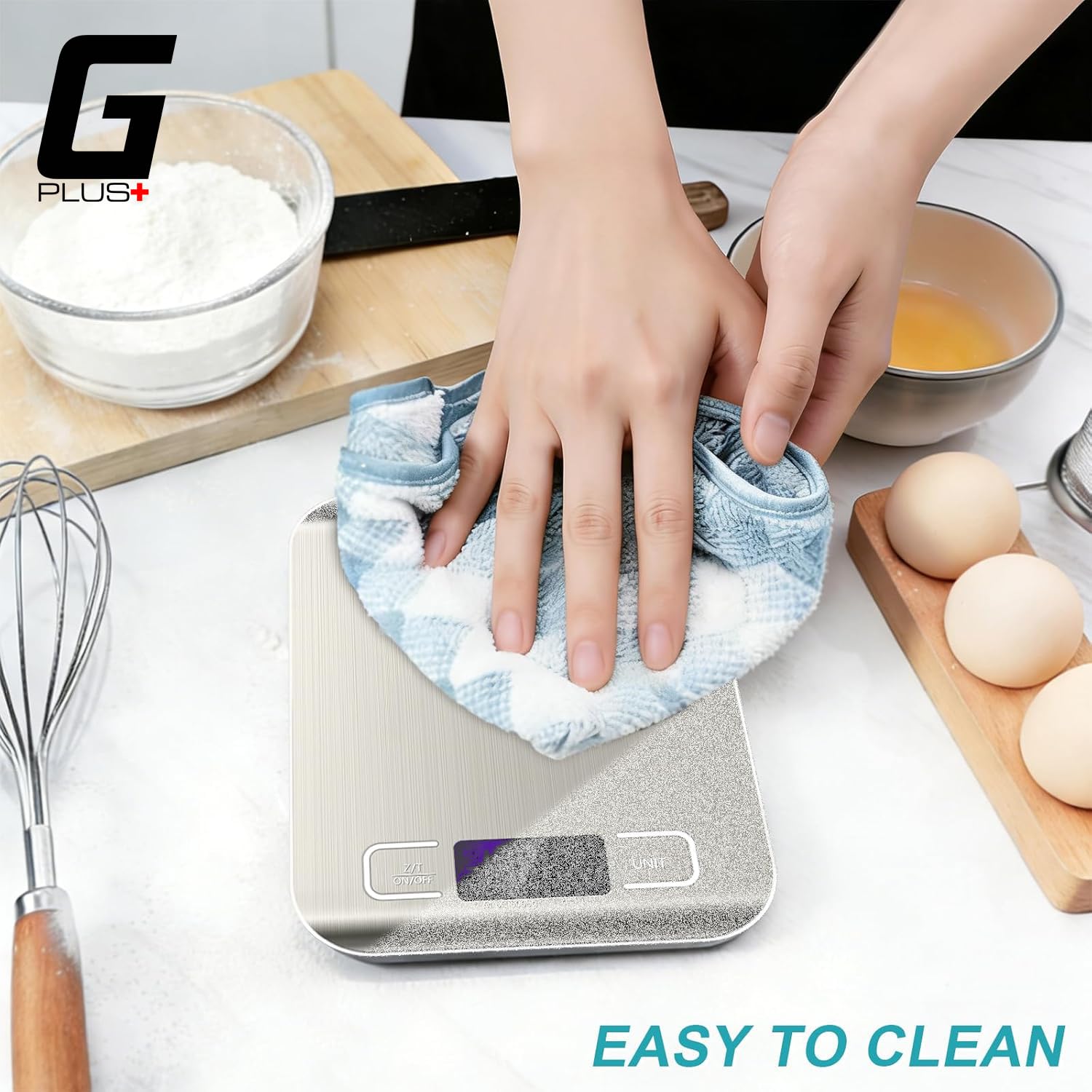 Food Scale, GPlus+ Digital Kitchen Scale, Highly Accurate 5000g/11lb x 0.1oz, Food Scale for Cooking, Baking and Weight Loss, Kitchen Scale with Backlit - Batteries Included - Available at All In One Marketplace Canada