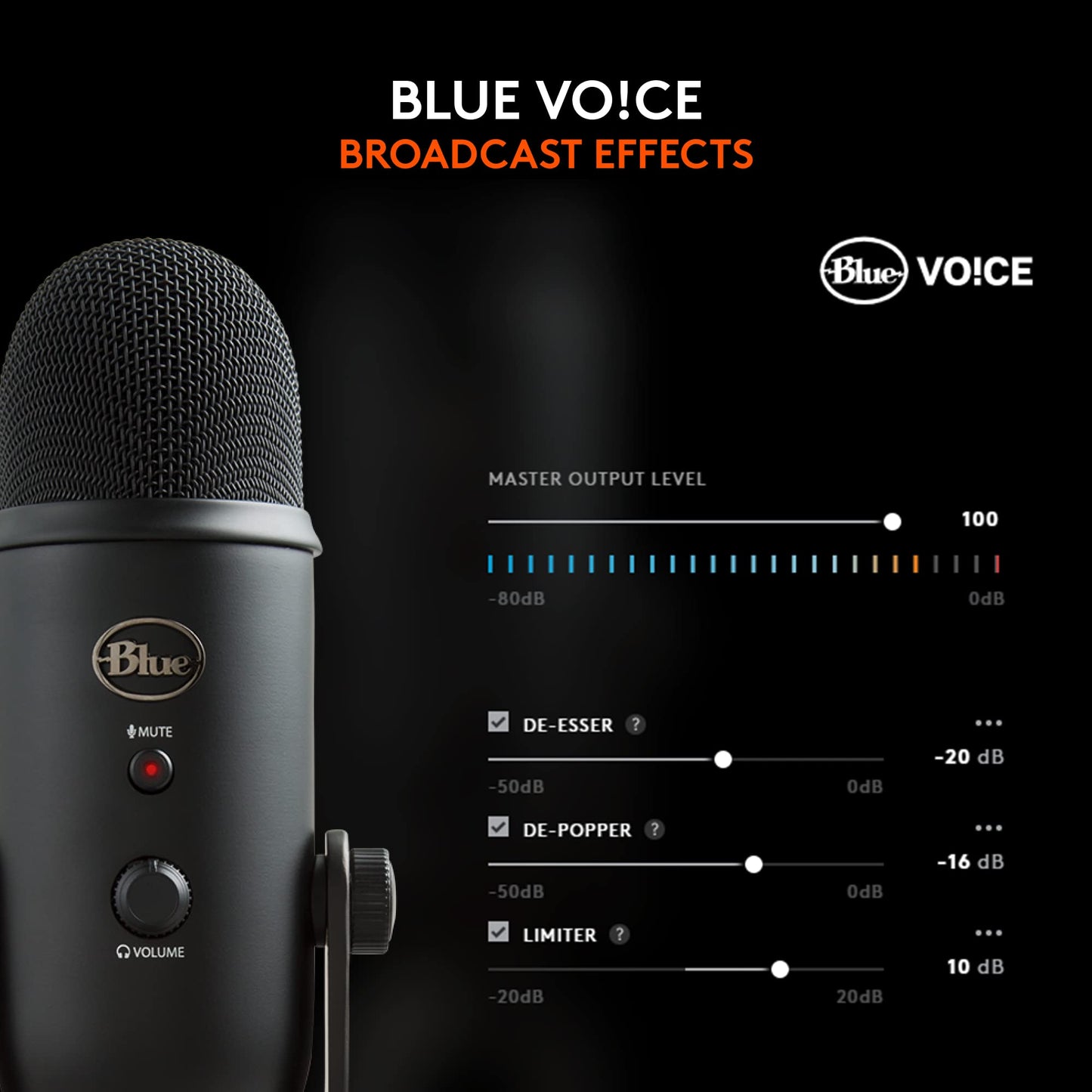 Logitech for Creators Blue Yeti USB Microphone - Blackout