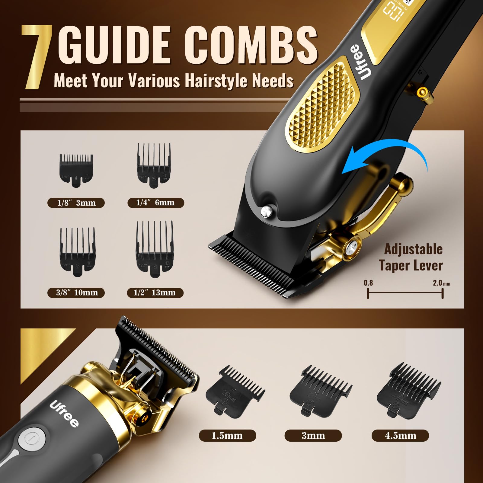 Ufree Hair Clippers for Men, Clippers and Trimmers Set, Cordless Barber Clippers, Grooming Kit, Gifts for Men - Available at All In One Marketplace Canada