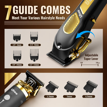 Ufree Hair Clippers for Men, Clippers and Trimmers Set, Cordless Barber Clippers, Grooming Kit, Gifts for Men - Available at All In One Marketplace Canada