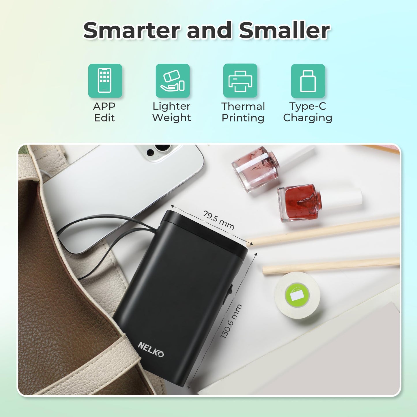 Label Maker Machine with Tape, P21 Portable Bluetooth Label Printer, Wireless Built-in Cutter Sticker Maker Mini Label Makers with Multiple Templates for Organizing Storage Office Home, Black