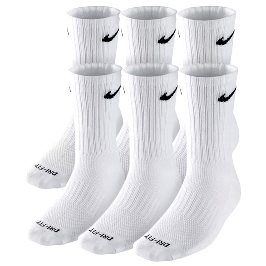 NIKE Plus Cushion Socks (6-Pair) (L (Men's 8-12 / Women's 10-13), Crew White) Nike