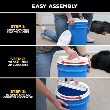 Gamma2 Gamma Seal Lid 3pk Combo for Utility Buckets - Fits 3.5, 5, 6 & 7 gallon buckets, Red, White & Blue, Made in USA Gamma2