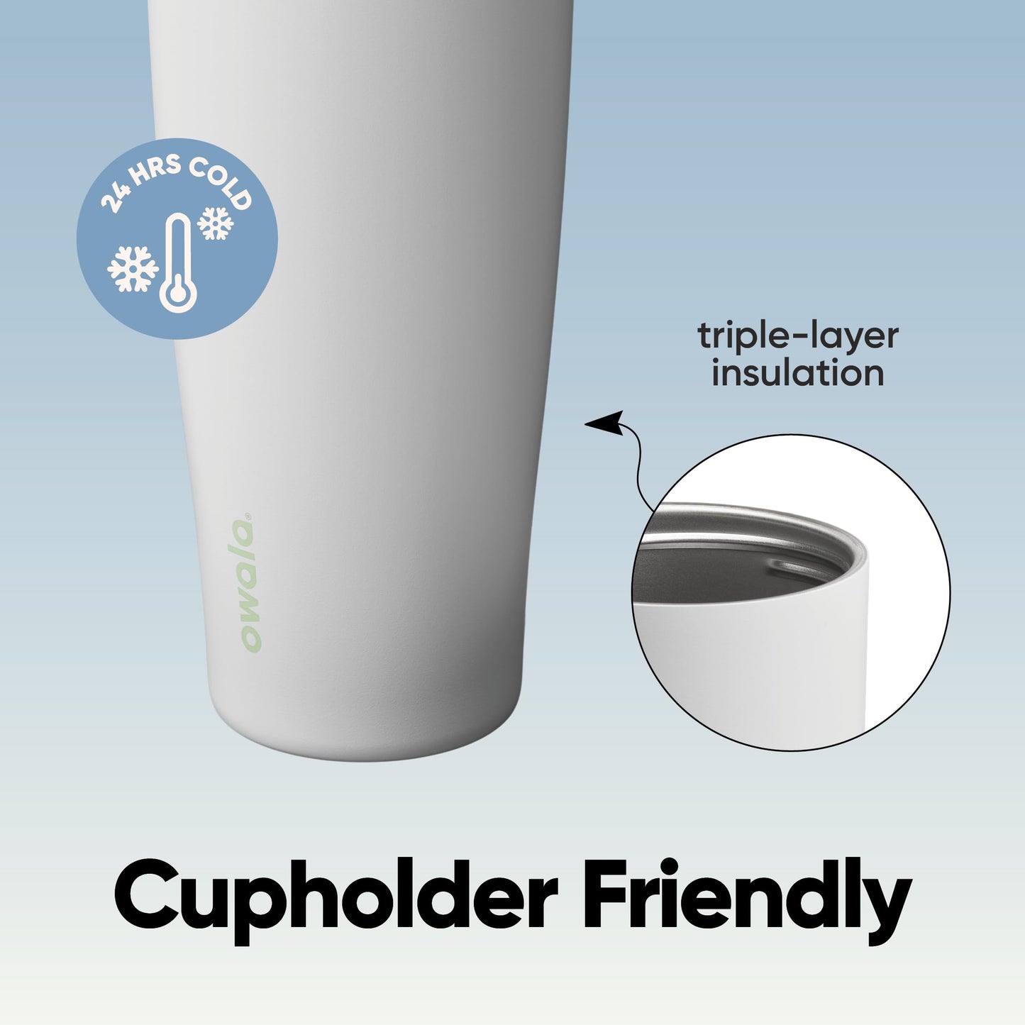 Owala FreeSip Sway Insulated Stainless Steel Water Bottle with Two-Way Spout, Built-In Straw and Bucket Handle, Made for Travel, School, and Sports, 40oz, BPA Free, Leak Proof, Iced Breeze