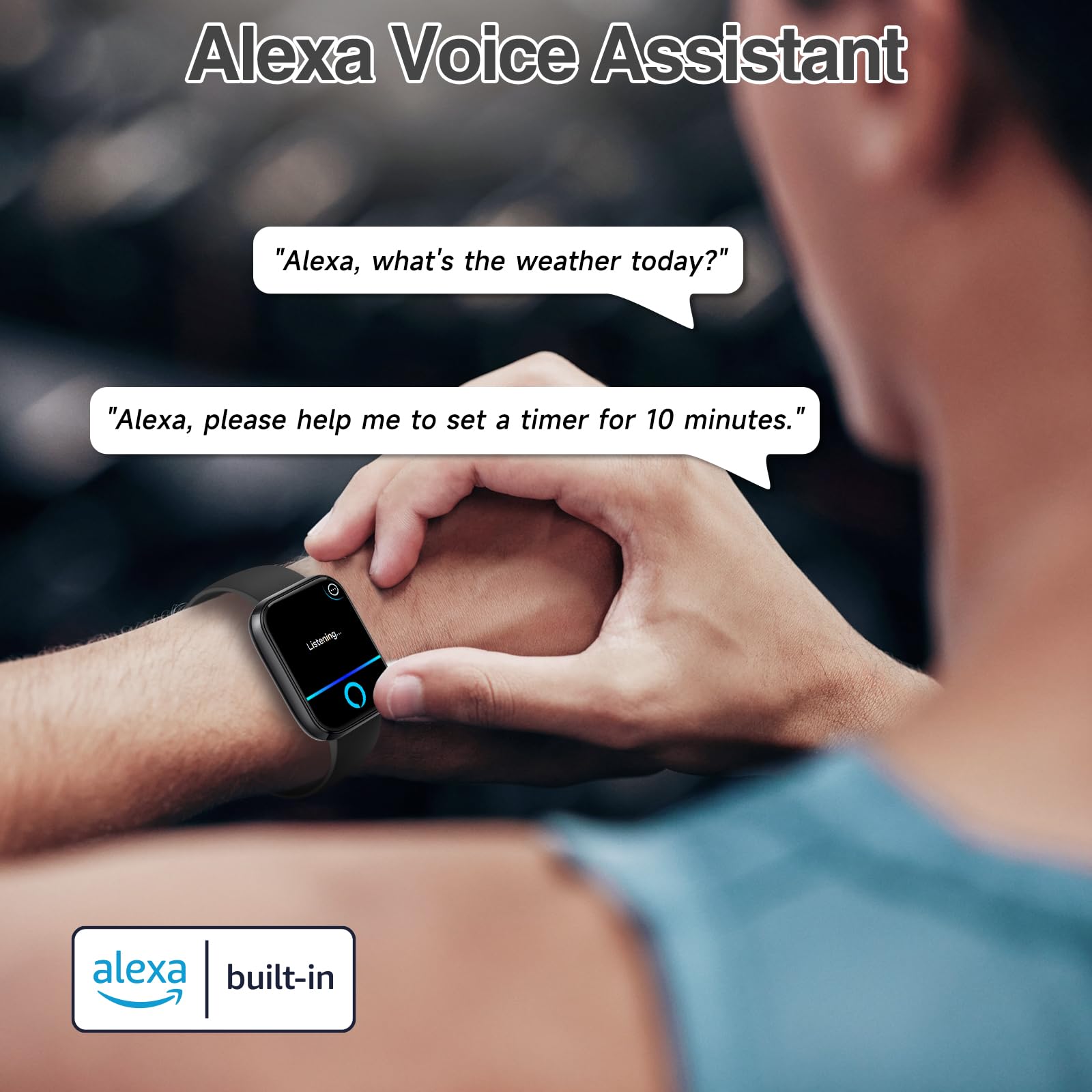 Smart Watch for Men Women with Bluetooth Call,Alexa Built-in Smartwatch,1.83"DIY Dial Fitness Watch with Sleep Heart Rate SpO2 Monitor,100+ Sport Mode,IP68 Waterproof Watch Compatible with Android iOS - Available at All In One Marketplace Canada