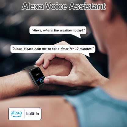 Smart Watch for Men Women with Bluetooth Call,Alexa Built-in Smartwatch,1.83"DIY Dial Fitness Watch with Sleep Heart Rate SpO2 Monitor,100+ Sport Mode,IP68 Waterproof Watch Compatible with Android iOS - Available at All In One Marketplace Canada