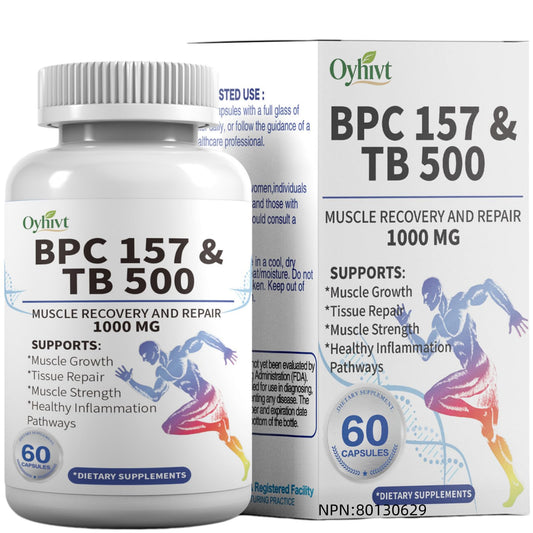 BPC-157 and TB 500 Capsules, supports muscle growth, tissue repair, strength,BPC-157 and TB 500for Muscle and Workout Recovery, 60-Capsule Bottle - Available at All In One Marketplace Canada