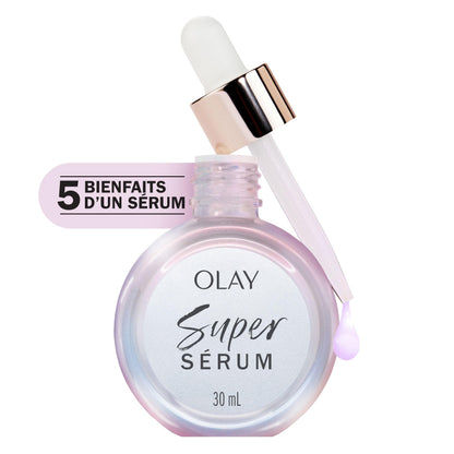 Olay Super Serum - Niacinamide, Vitamin C & E, Collagen Peptide, AHA - 5-in-1 Skin Care Benefits for Face - Healthy Glow, Brightening, Hydrating, Smoothing, Firming, Evens Tone, Anti-Aging, 30 mL Olay