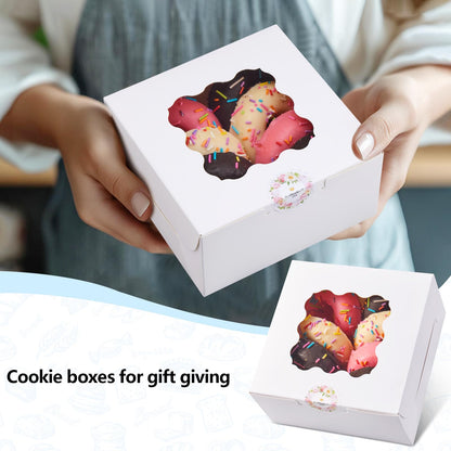 YODYZJ Cookie Boxes with Window, Pack of 20, 6x6x3 Inches 🍁 All In One Marketplace Canada