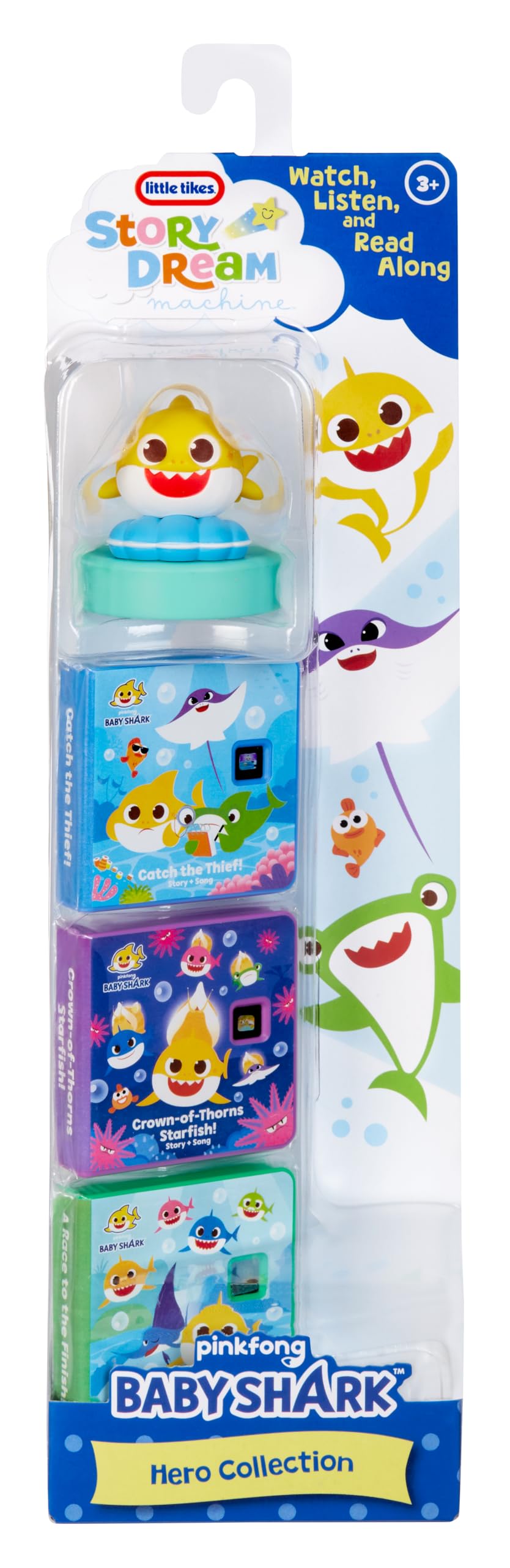 Little Tikes Story Dream Machine Baby Shark Heroes Collection, Story Time, Books, Audio Characters, Toy Gift for Toddlers, Girls and Boys Ages 3+ Little Tikes