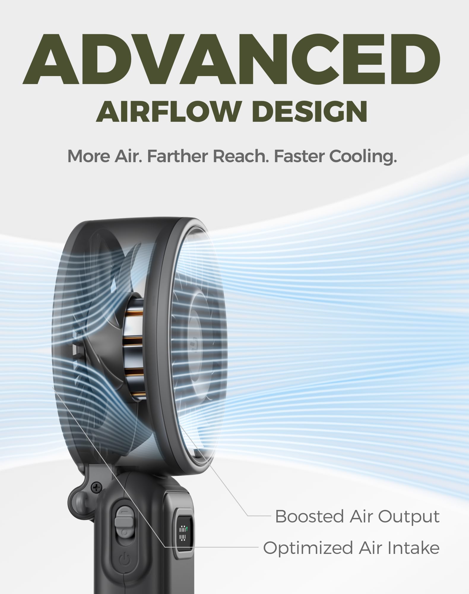 Diveblues Turbo Portable Fan, 3X Powerful Airflow, 1-100 Speed, 4-in-1 Handheld Fan Mini Fan with Carabiner Clip, Up to 12H Cooling for Travel, Gifts for Women, Travel Essentials, Airplane Gadgets - Available at All In One Marketplace Canada