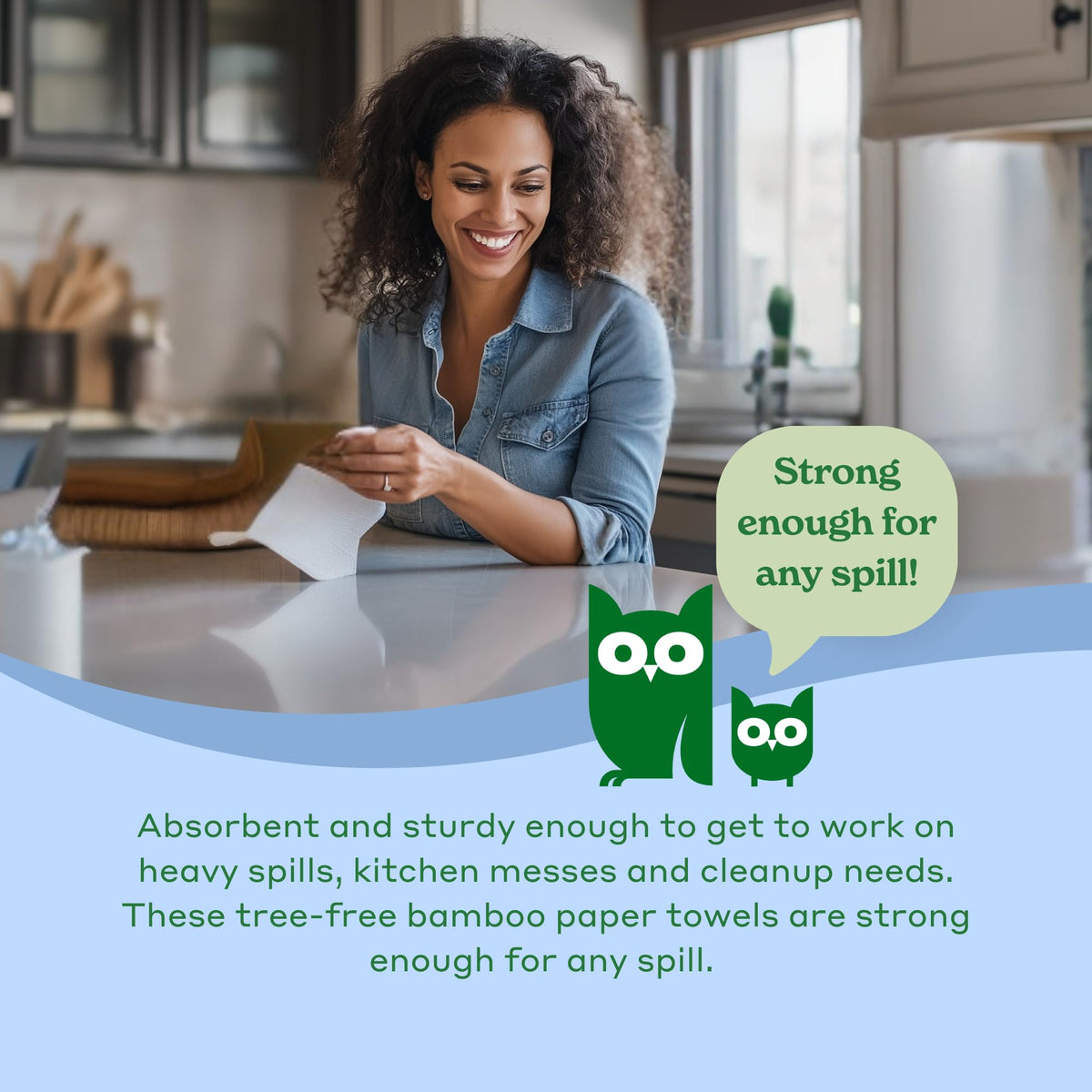 Caboo Tree Free Paper Towels, Sustainable, Toxin Free, 6 Family Size Rolls