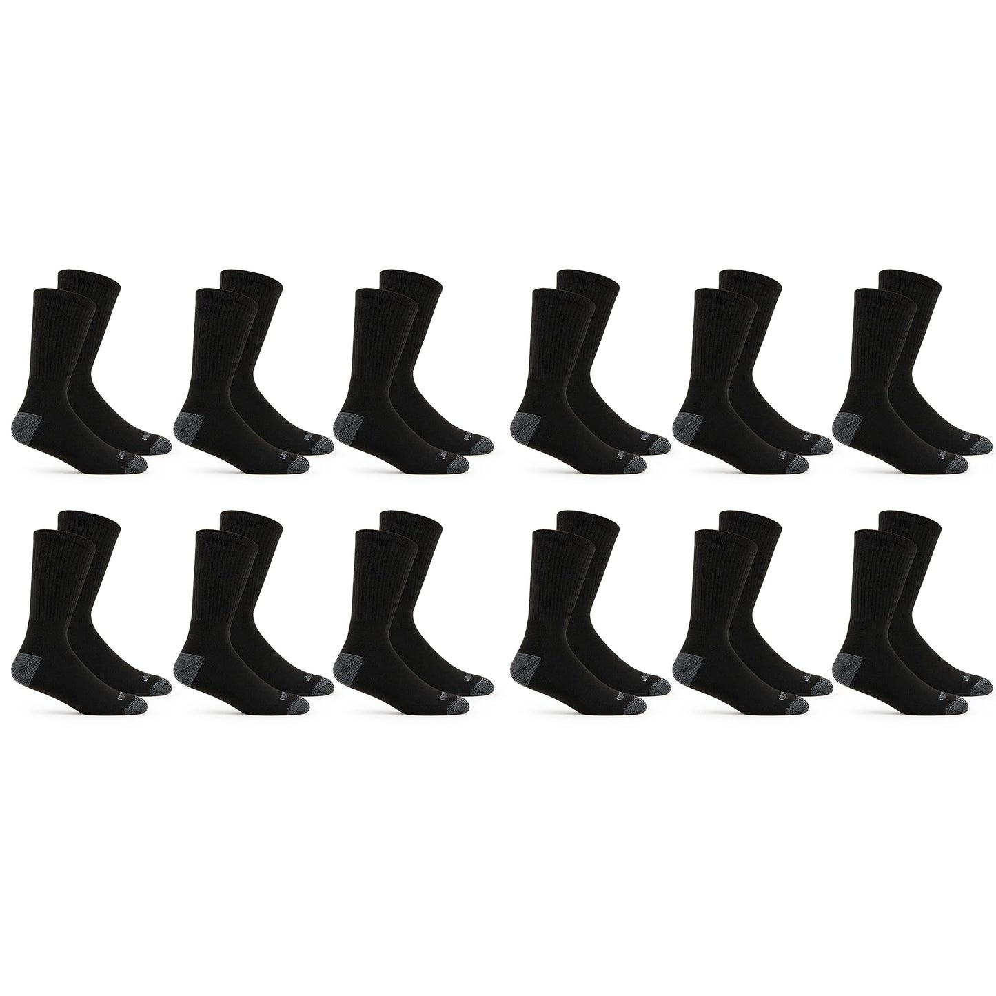 Fruit of the Loom Men's Dual Defense Crew Socks (12 Pack), Black, Medium (6 - 12) - Available at All In One Marketplace Canada