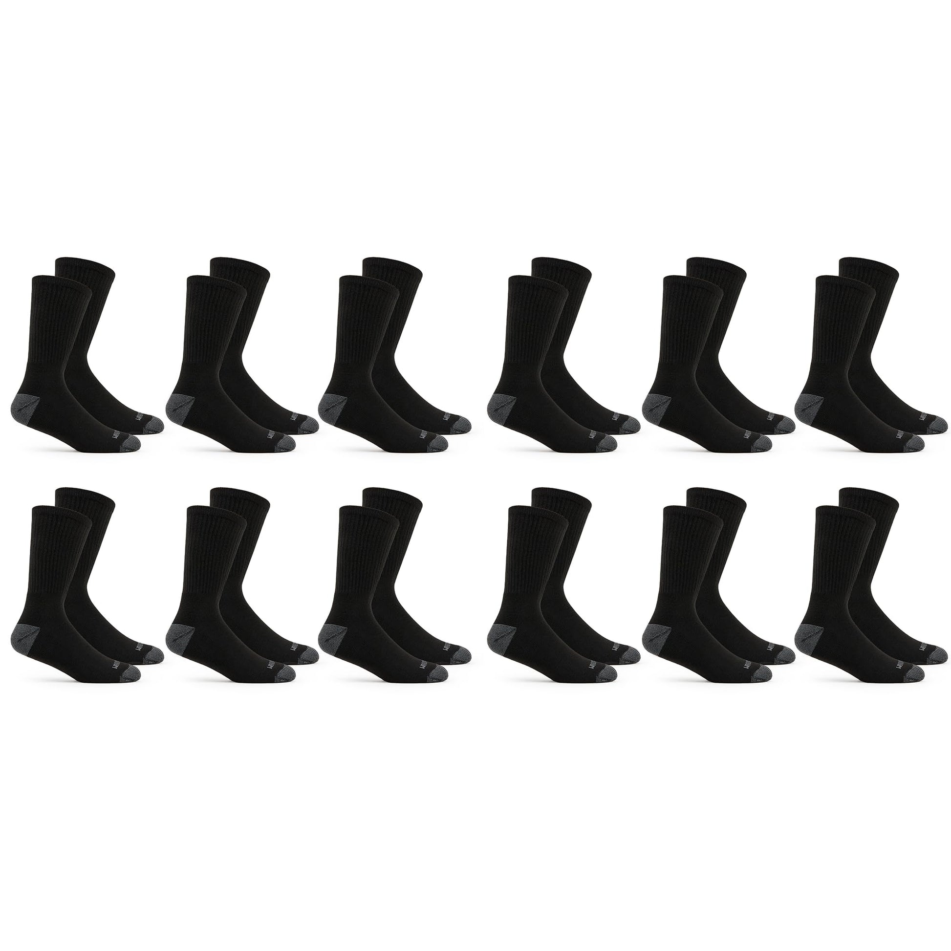 Fruit of the Loom Men's Dual Defense Crew Socks (12 Pack), Black, Medium (6 - 12) - Available at All In One Marketplace Canada