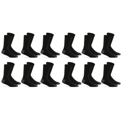 Fruit of the Loom Men's Dual Defense Crew Socks (12 Pack), Black, Medium (6 - 12) - Available at All In One Marketplace Canada