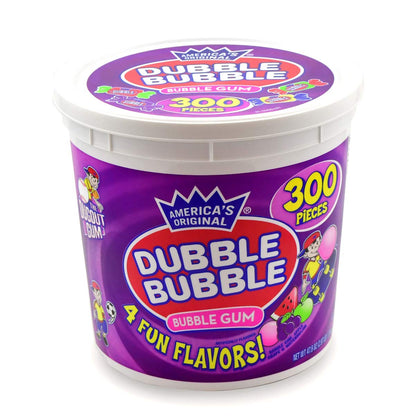 Dubble Bubble Assorted Flavors Gum - 300 Count Tub