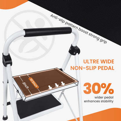 Sweetcrispy 2 Step Ladder, Anti-Slip Pedal Sweetcrispy