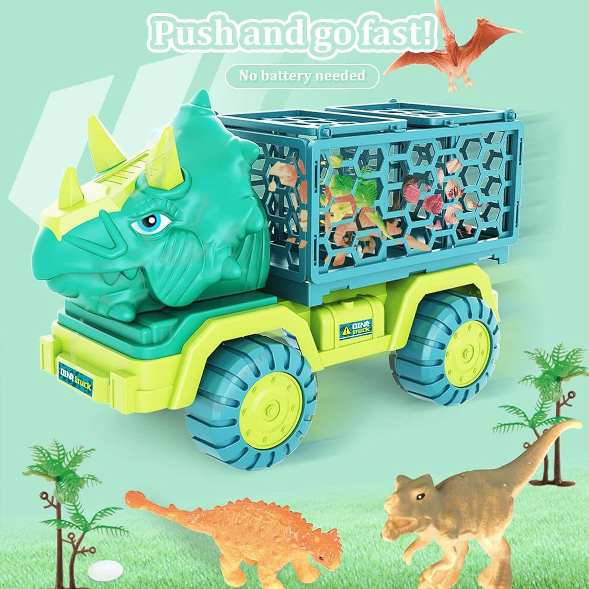Dinosaur Truck Toys for Kids 3-8 Years, Triceratops Transport Car Toy with 15 Dino Figures,Dinosaur Eggs,Activity Play Mat,Dinosaur Game Set,Christmas Birthday Gifts for Boys Girls Stocking Stuffers 🍁 All In One Marketplace Canada