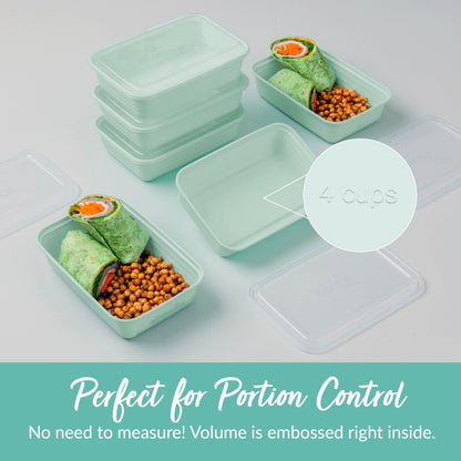Bentgo Prep 1-Compartment Meal-Prep Containers with Custom-Fit Lids - Microwaveable, Durable, Reusable, BPA-Free, Freezer and Dishwasher Safe Food Storage Containers - 10 Trays & 10 Lids (Mint) - Available at All In One Marketplace Canada