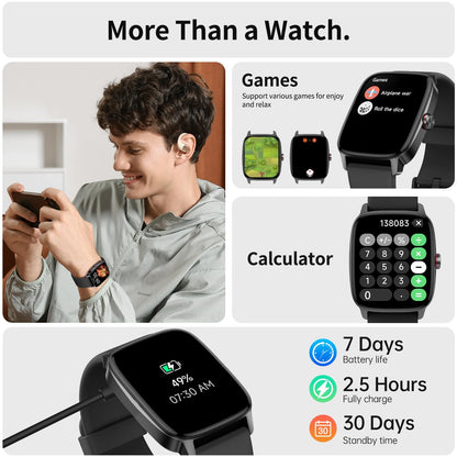 Smart Watch for Men Women, Bluetooth Call Smartwatch with AI Voice, 1.85" HD Fitness Watch, Heart Rate/Steps/Sleep Monitor, 100+ Sports Modes, IP68 Waterproof Watch for Android iOS - Available at All In One Marketplace Canada