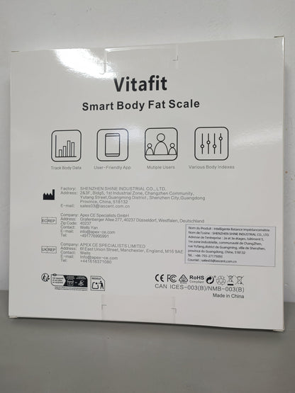 Vitafit Smart Weight Scale, High Accuracy 0.1lb by Our Professional Factory Since 2001, Scale Body Weight App Sync 13 Body Composition with BMI, Body Fat and Muscle, 400lb, LED, Black - Available at All In One Marketplace Canada