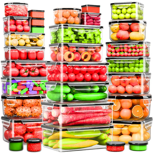 62 Pcs Large Food Storage Containers with Lids Airtight,Total19400ML(31 Containers&31 Lids)- Plastic Food Container for Kitchen Organization - Available at All In One Marketplace Canada