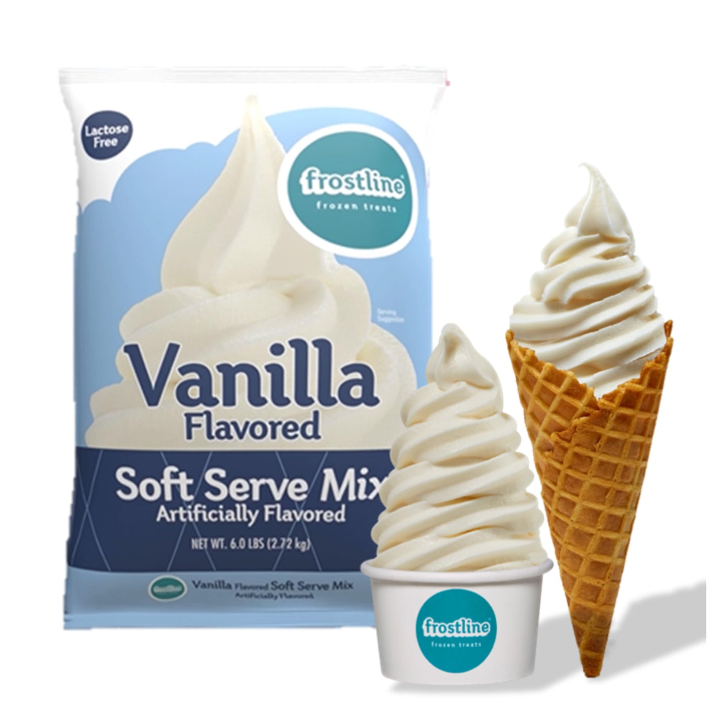 Frostline Vanilla Soft Serve Ice Cream Mix - 6 lb Bulk